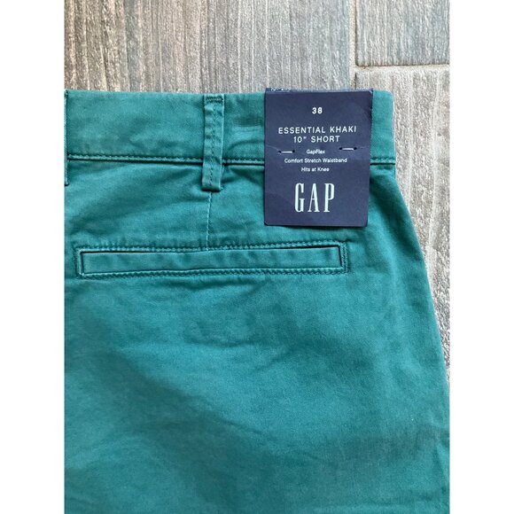 NWT Mens GAP Flex Essential Khaki Short 10” Cotton Twill size 38 Green - Picture 5 of 5